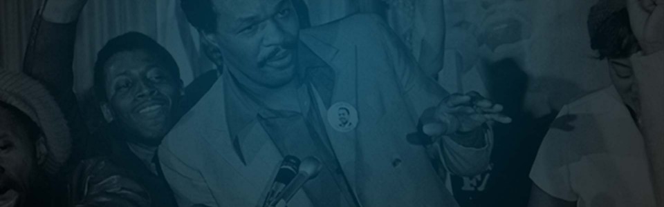 Still of former DC mayor, Marion Barry, speaking at a rally from HBO documentary The Nine Lives of Marion Barry. Flavorlab Score composed original music for the documentary.