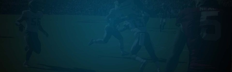Still from CBS's Inside NCAA Football of one player tackling another. Flavorlab Score provided original music for the series.