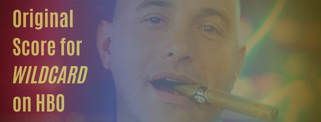 Close up shot of Craig Carton's face with a cigar in his mouth overlaid with yellow, blue, and red and the words "Original Score for Wildcard on HBO." Flavorlab Score composed the original soundtrack for documentary "Wildcard: The Downfall of a Radio Loudmouth" on HBO.